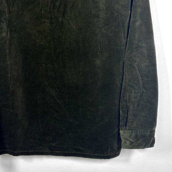 UNI QLO Corduroy Work Long-Sleeve Shirt Olive Green Size Large Pre-Loved - Picture 13 of 16